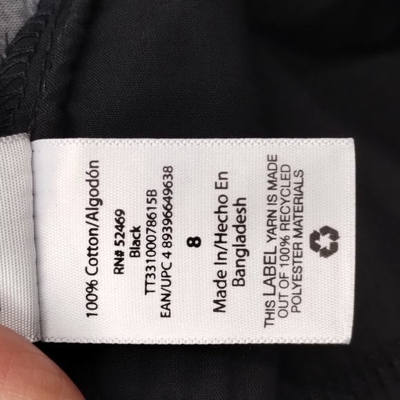 Time & Tru light fade black size 8 modest button down cotton midi skirt 3-tiered - Picture 11 of 12